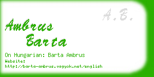 ambrus barta business card